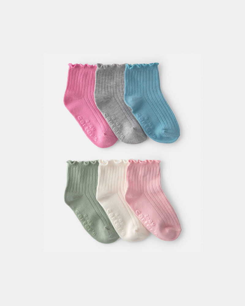 Toddler Girl 6-Pack Lettuce Edge Ankle Socks, image 1 of 2 slides