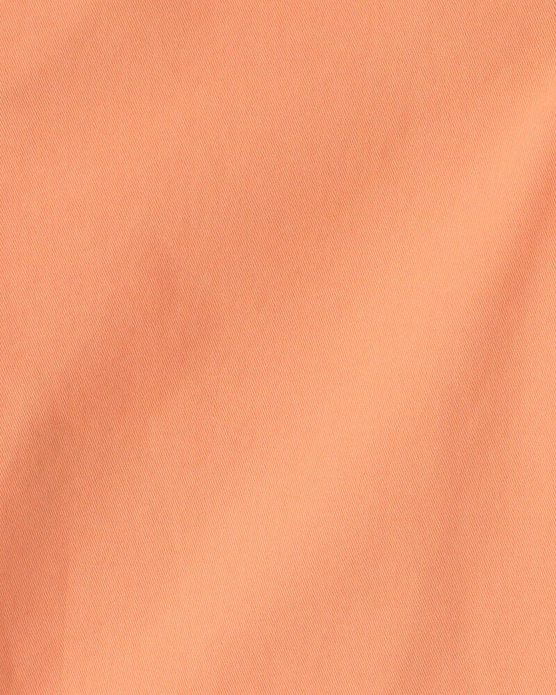 Boys Twill Flat-Front Shorts - Orange, image 3 of 4 slides