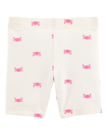 Baby Crab Print Bike Shorts - Ivory, 