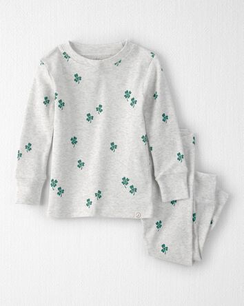 Baby Organic Cotton Pyjamas in Lucky Clovers Print, 
