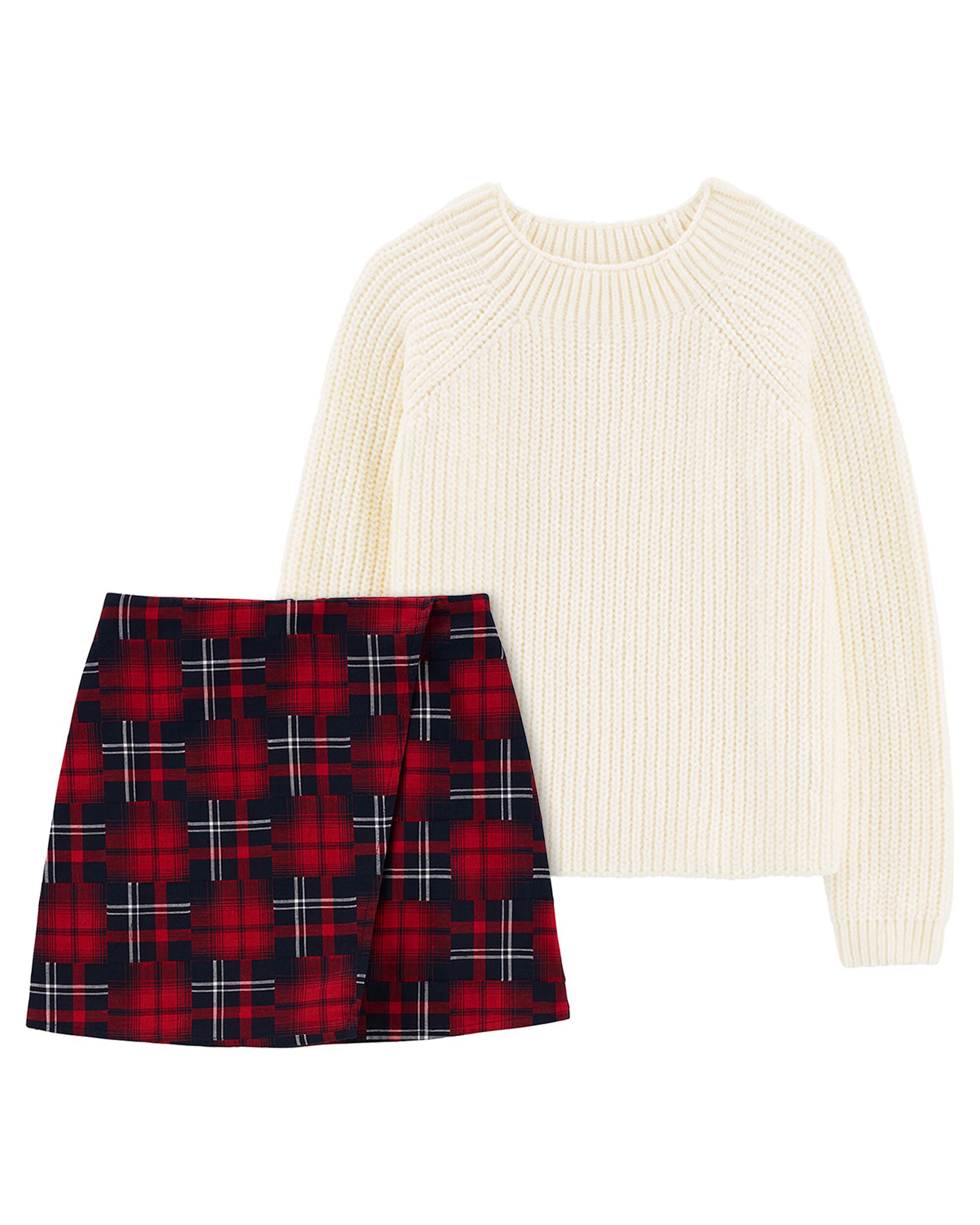 Carter's red on sale plaid skirt