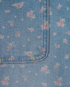 Girls Floral Denim Shorts - Light Wash, image 3 of 4 slides