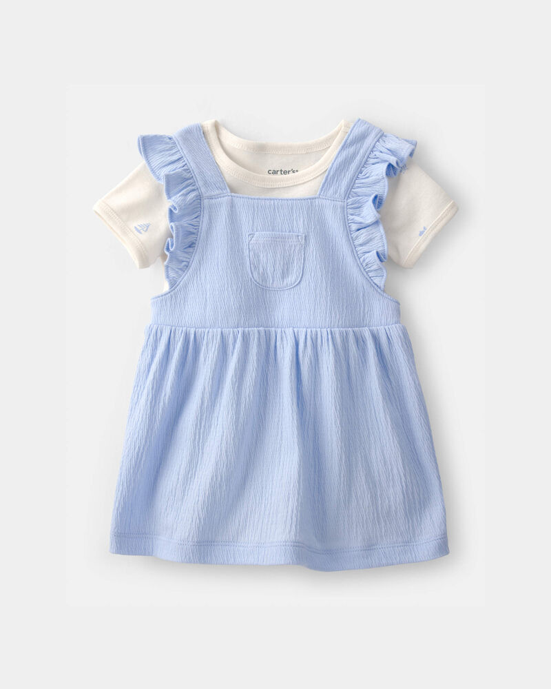 Baby Girl 2-Piece Jumper Dress Set - Blue, image 1 of 6 slides