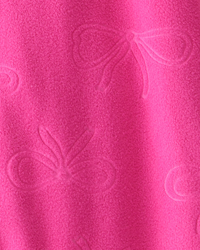 Toddler Girl Bow Loose Fit Long-Sleeve 2-Way Zip 1-Piece pyjamas - Pink, image 2 of 3 slides