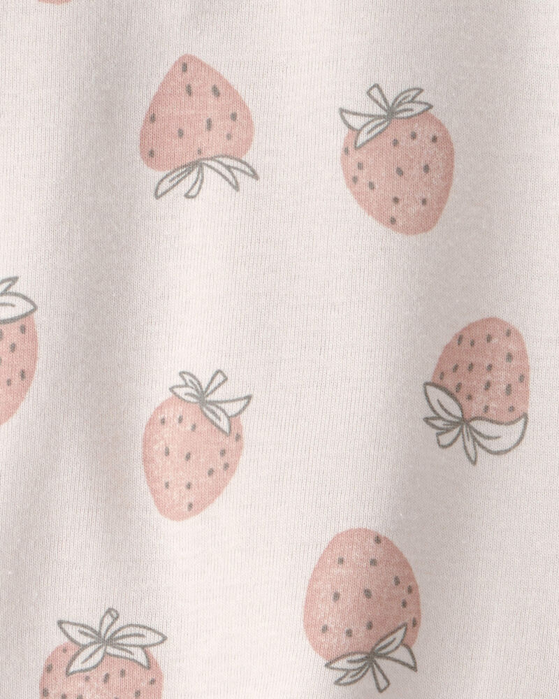 Baby Girl 2-Piece Organic Cotton Pyjama in Strawberry-Print, image 3 of 4 slides