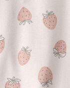 Baby Girl 2-Piece Organic Cotton Pyjama in Strawberry-Print, image 3 of 4 slides
