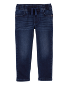 Toddler Knit-Like Denim Drawstring Jeans, image 1 of 5 slides