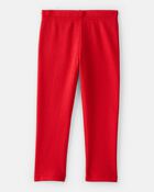 Toddler Girl Pull-On Stretch Rib Leggings - Red, image 2 of 4 slides