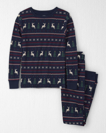 Jeune - Pyjama 2 pi&egrave;ces en coton biologique &agrave; motif jacquard, 