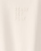 Toddler Girl 'Ready Set Play' French Terry Pullover Sweatshirt - Ivory, image 3 of 4 slides