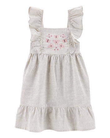 Toddler Striped Flutter-Sleeve Dress, 