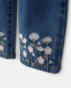 Toddler Girl Floral Barrel Jeans - Dark Wash, image 3 of 5 slides