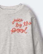Toddler 'Juice By The Pool' Long-Sleeve Graphic Tee - Heather Grey, image 6 of 6 slides