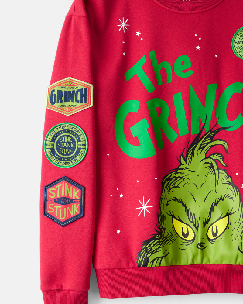 Adult Christmas Dr. Seuss&trade; The Grinch Pullover Sweatshirt - Red, image 3 of 4 slides