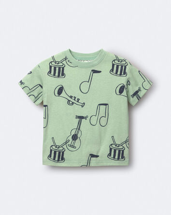 Tout-petit - T-shirt d&eacute;contract&eacute; &agrave; imprim&eacute; de th&egrave;me musical - Vert, 