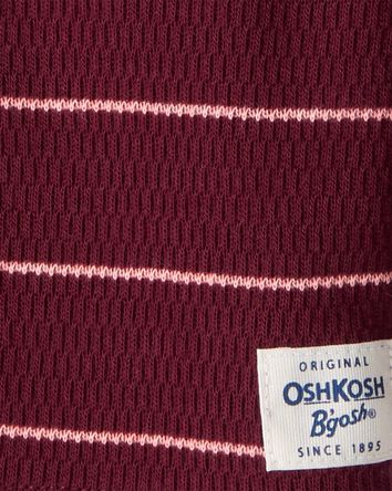 Baby Striped Long-Sleeve Hooded Top - Red, 