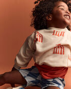 Toddler Otter Sweatshirt&trade; with Pockets in Big Top Print - Cream, image 5 of 6 slides