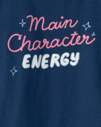 Tout-petit fille - T-shirt &agrave; imprim&eacute; &laquo;Main Character Energy&raquo; - Bleu, 