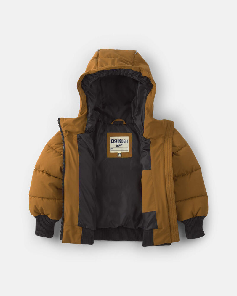 Toddler Boy Bubble Urban Jacket- Brown, image 2 of 4 slides