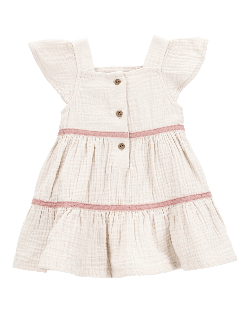 Baby Girl Striped Tiered Dress, image 2 of 5 slides