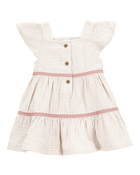 Baby Girl Striped Tiered Dress, image 2 of 5 slides