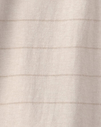 Boys Striped Henley T-Shirt - Tan, 