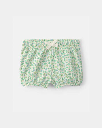 Baby Girl 3-Piece Shell Top & Short Set - Green/Ivory, 