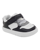 Baby Every Step® First Walker  Faux Leather Fashion Sneakers - White/Black, image 1 of 7 slides