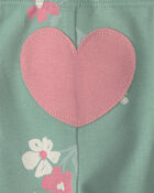 Baby Girl 3-Piece Heart Floral Long-Sleeve Bodysuit & Pant Set - Green/Cream, image 5 of 6 slides