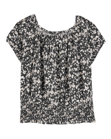 Kid Square Neck Floral Top, 