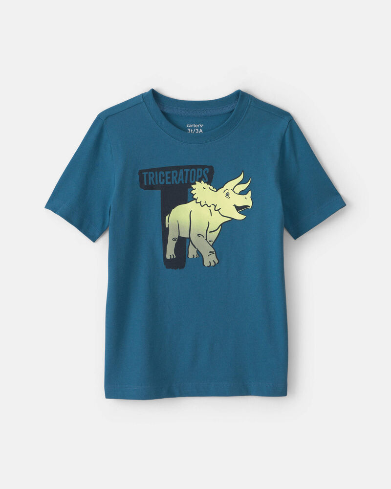 Tout-petit gar&ccedil;on - T-shirt &agrave; imprim&eacute; tric&eacute;ratops - Bleu, image 1 sur 2 diapositives