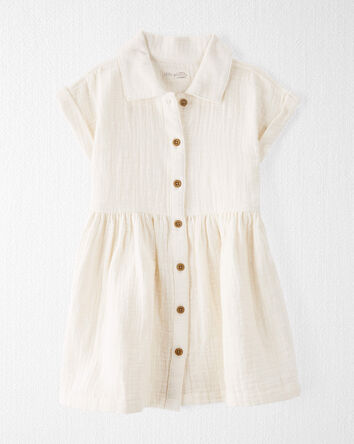Organic Cotton Button-Front Dress
, 