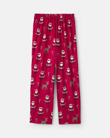 Adultes Pantalon de pyjama ample en molleton &agrave; motif p&egrave;re No&euml;l brun &ndash; Rouge, 