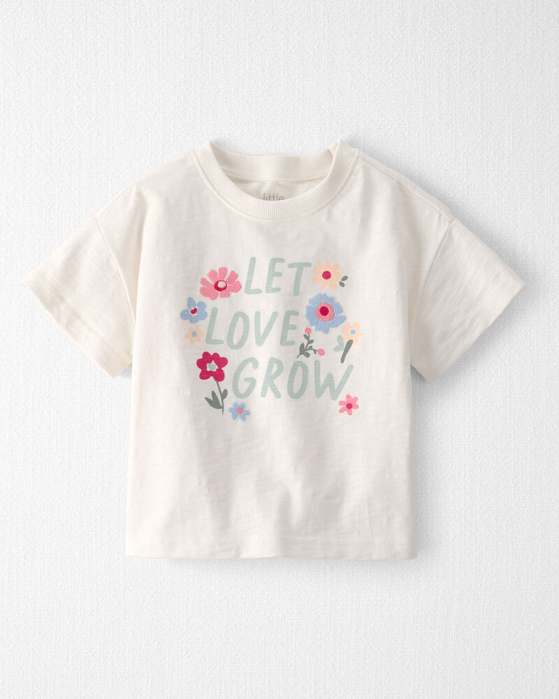 Toddler Girl Organic Cotton 'Let Love Grow' Tee, image 1 of 4 slides
