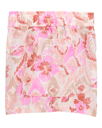 Toddler Floral Print Drawstring Shorts - Pink, 