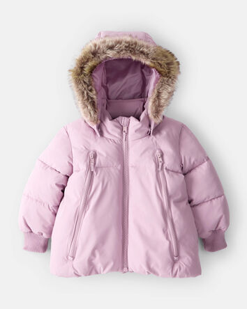 Tout-petit fille - Veste urbaine pour filles douillette et durable, 