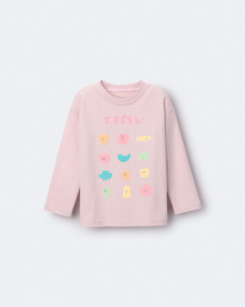 Toddler Girl 'I Feel' Long-Sleeve Relaxed Graphic Tee - Rose, 