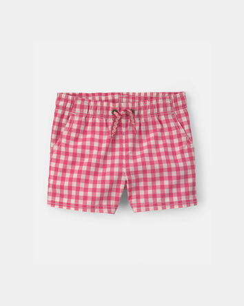 Baby Boy Gingham Poplin Shorts - Red, 