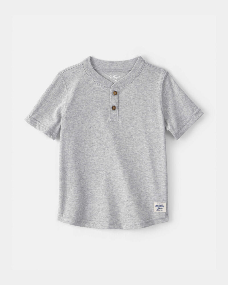 Tout-petit gar&ccedil;on - T-shirt henley &agrave; manches courtes - Gris, image 1 sur 2 diapositives