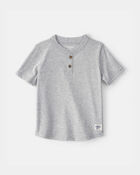 Tout-petit gar&ccedil;on - T-shirt henley &agrave; manches courtes - Gris, image 1 sur 2 diapositives