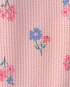 B&eacute;b&eacute; fille - Pyjama ajust&eacute; 1 pi&egrave;ce isotherme avec pieds &agrave; motif floral &ndash; Rose, image 4 sur 4 diapositives
