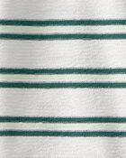 Baby Boy Pickleball Stripe Short-Sleeve Romper - Green/White, image 4 of 5 slides