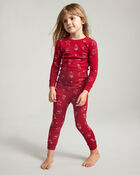 Toddler Christmas 100% Cotton Snug Fit 2-Piece Pyjamas - Red, image 2 of 4 slides
