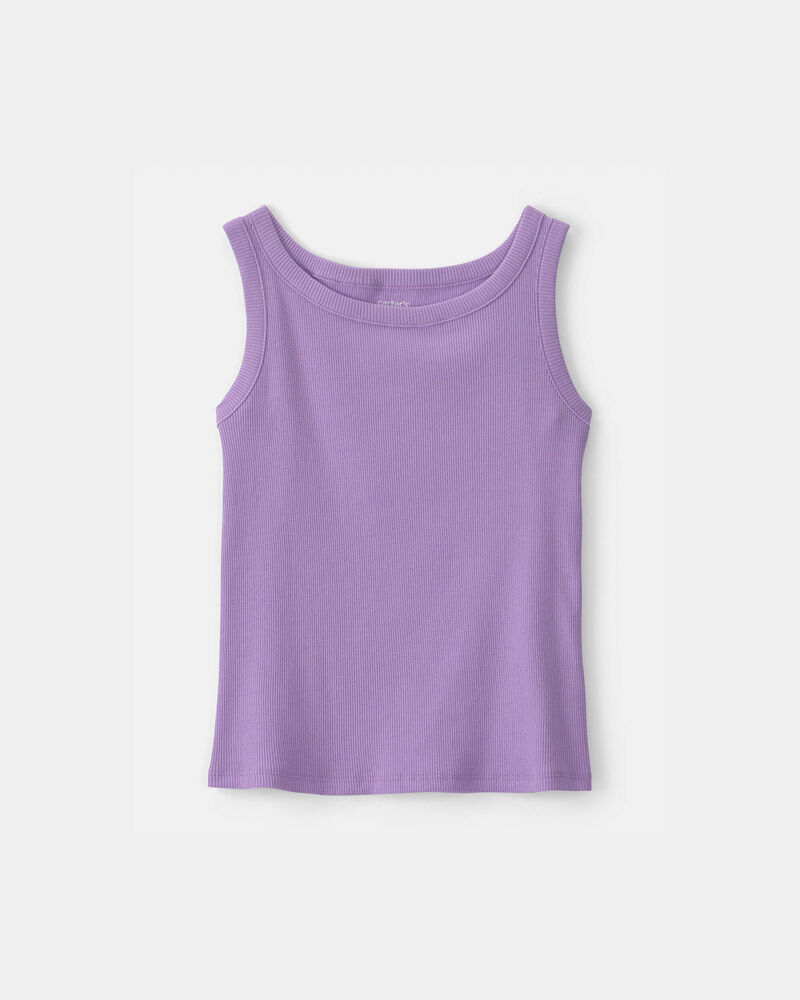 Girls Rib Tank Top - Purple, image 1 of 3 slides