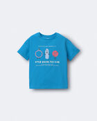 Toddler 'Recreation Club' Rolled Cuff Tee - Turquoise, image 2 of 5 slides