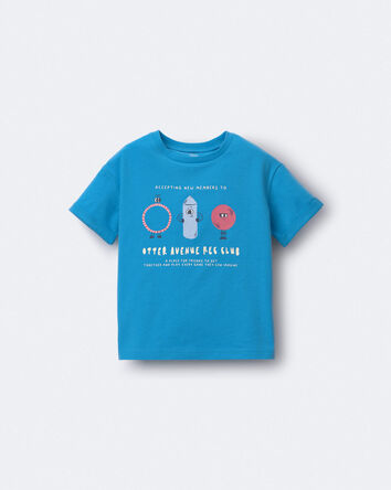 Toddler 'Recreation Club' Rolled Cuff Tee - Turquoise, 