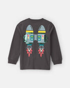 T-shirt manches longues &agrave; imprim&eacute; fus&eacute;e de l&rsquo;espace dinosaure pour tout-petit - Gris, image 2 sur 4 diapositives