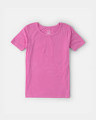 Girls PurelySoft Short-Sleeve Snug Fit 2-Piece Pyjama Set - Pink, image 3 of 7 slides