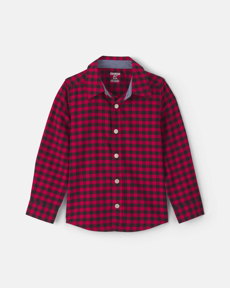Tout-petit gar&ccedil;on - Chemise manches longues &agrave; carreaux buffalo - Rouge/Noir, image 1 sur 2 diapositives