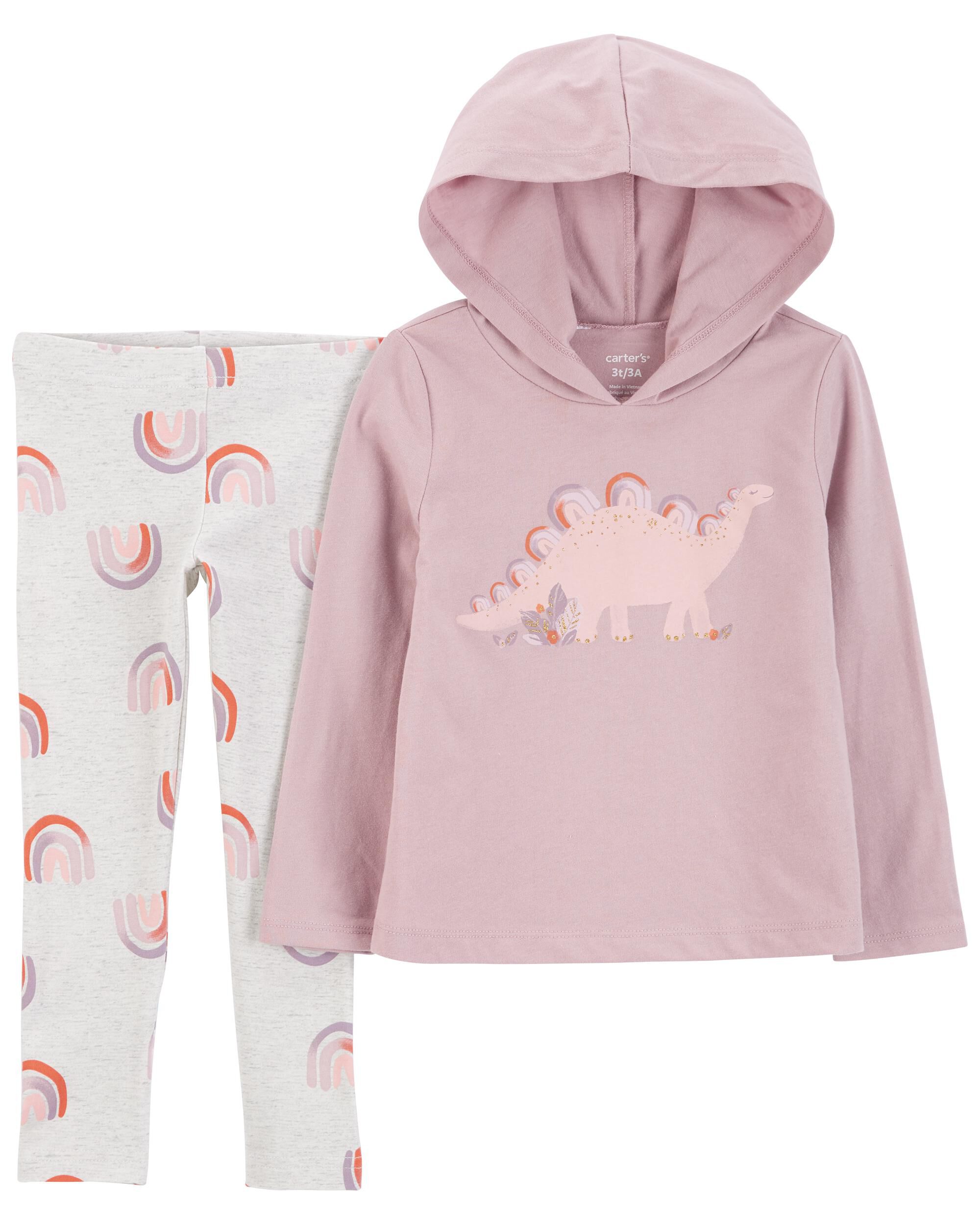 Baby 2 Piece Dinosaur Hooded Top Legging Set